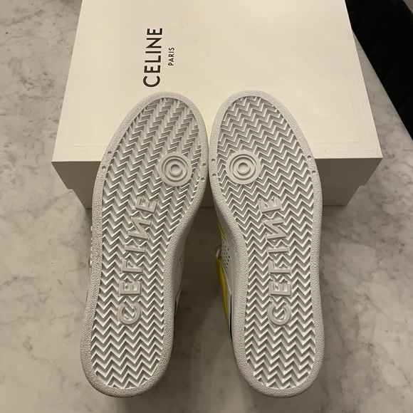 CELINE 🖤 Leather Velcro High Top Sneakers - Men’s Size 41 / Women’s Size 9 - Picture 11 of 13